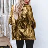 Costumes de femmes Femmes Squinny Sequins Blazer Casual Long Sinveve Shimmer Glitter Party Break Aweet Jacket M manteau d'automne Mujer