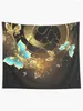 Gobeliny spirale z złotymi motylami dekoracjami gobelinu na tapetę sypialni