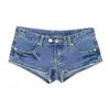 2024 Fashion Low Raise en jean Shorts de nuit Spicy Girl Sexy Womens Jeans Shorts lavage Blue Shorts 240429