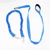 Dog Collars Leash Explosion-Proof Running Elastic Force Outdoor Reflective One-To-Two Double-Headed Pet