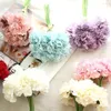 Decorative Flowers 6Pc Artificial Carnation 26cm Fake Silk Pink Flower For Mother's Day Wedding Bouquet Bedroom Party Decoration