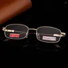 Lunettes de soleil Ahora Metal Frame Glass Lens Presbyopie Lunes de lecture Men Femmes Fashion Square Eyeglasses 0,5 0,75 1,0 1,25 1,5 1,75 2,75- 6