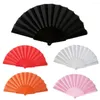 Decorative Figurines Hand Fan Held Tela Portable Spanish Dances Fabric Folding Party Wedding Gift Decoration Ornaments Dance