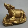 Figurine decorative Statue di rame Lucky Feng cinese Shui Brass Anno in ottone Pure Zoidac Ox Ox Figurina