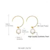 Boucles d'oreilles enveloppées Gold Couleur 12 mm Baroque Pearl Open Coil Drop Jewlry for Women Girls