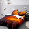 Bettwäsche -Sets Fantasy Sky Duvet Cover -Set enthalten 1 2 Kissenwolken Wolken Orange Tröster Mikrofaser Soft