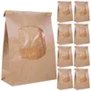 Opslagflessen 50 pc's bakken toastzakken broodhouders inpakkende zakjes handige cookie kraft papier helder raam huishouden bakkerij aanbod