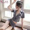 Sexe set Femme Lingerie Romantic Split Style Butler Set plissée Peau sexy Sexe Game Uniforme Mini jupe Jupe Play-Playsing Clothing Q240511