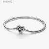 100% 925 moments en argent sterling scintillant Infinity Heart fermoir Chaîne de serpent Bracelet Fashion Wedding Jewelry Accessoires 6naa