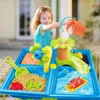 Childrens 4-in-1 tragbarer Wasserspieltisch Strandspielzeug mit 24 Sensoren Aktivität Splash Table Toys 240509