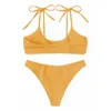 Women's Swimwear Women Solid Tankini Bottoms 2024 Bather Swimming Bathing Suit Sexy Chest Pad Micro Bikinis Set Holiday