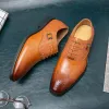 Sapatos de couro de couro genuíno Men Crocodilo Sapatos de couro para festas de casamento