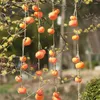 Party Decoration Simulation Persimmon Fruit With Frost Branch Wall Hanging Tak lämnar Fake Decor