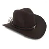 Berets Stylish Metal For Head Wide Brim Hat Western Cowboy Theme Part Dropship