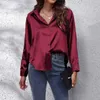 Blouses pour femmes pour femmes Boulieaux décontractés chemises en soie satin bouton blusas mujer elegantes y juvéniles