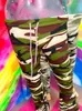 Pantalon féminin Punk Camouflage tenue décontractée Harajuku Emo Girls Sexy Crazy Retro Tube Top Gothic Rock Y2k Goth Lace Up Streetwear