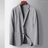 Costumes pour hommes Blazer décontracté 2024 Été de haute qualité mince Sun Protection costume veste droite couleur solide élastique manteau gris kaki