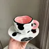 Tasses Modèle de vache personnalisé / rose