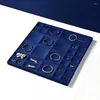 Dekorative Teller Ciyye Blue Jewelry Display Requisiten Mode Ring Ohrring -Armband Ständer Counter Tablett