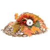 Decorative Flowers Autumn Artificial Garland Fall Wedding Decor Sunflower Wreath Wood Thanksgiving Day Ornament