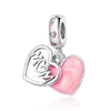 925 Sterling Silver Fit Pandoras Charms Bransoletka Koraliki Urok Pendanty Pink Charms Magnolia Flower Heart Infinity Love mama