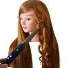Mannequin Heads Doll Head for Hair Practice 80% Real Training Kit With Wig Stand och Stativ Clip Human Model Styling Q240510