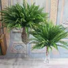 Flores decorativas 1 PC Artificial Lifelike Gran de seda Vidraza de helecho Vierra verde Decoración del hogar Flor de látex Verano real