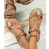 Chaussures décontractées Sandales plates Summer Boho Robe Robe Comfort Open Toe Open Elastic Strap Bablier Roman