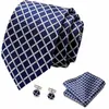 Zestaw na szyję bezpłatne wysyłki męskie krawat luksus Paisley Blue Silk Tie