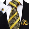 Neck Tie Set Paisley Neck Ties For Men Luxury Silk Print Jacquard Woven Necktie Pocket Square Cufflinks Set Gift Men Wedding Business Tie