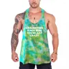 Herrtankstoppar kamouflage gym fitness sport mens bodybuilding mode y-back löpning t-shirt mesh cool andningsbara snabbtorka singlets