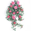 Fiori decorativi 80 cm Wall camelia artificiale sospeso Rattan Rose Vine Fino Flower Basked Decoration