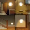 LED Night Light Motion Sensor UE Plugue lumineira Nightlights para crianças Decoração do quarto escadas do corredor WC Lâmpada noturna de cabeceira 240507