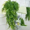 Dekorativa blommor Droppande grön vinstockar konstgjorda ormbunkar för hembröllopsdekor UV resistent faux grönska inomhus utomhus användning trädgård