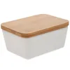 Dinnerware Sets 1Pc Home Butter Dish With Lid Box Container Wooden ( Assorted Color)