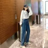 Jeans femminile da donna fidanzato largo harajuku signore vintage pantaloni lunghi pantaloni ad alta vita in alto stile streetwear casual etero tutto match semplice