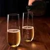 Disposable Cups Straws 6Pcs Cup Champagne Saucer Transparent Beverage Cocktail Glasses Plastic Tumbler Goblet