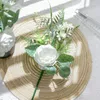 Decoratieve bloemen 1 van 32cm Simulatie Mini Peony Leaf Gras Tree Bloemtakken Woonkamer Tafel Decoratie kunstmatige groene plant