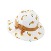 Wide Brim Hats Toddler Sun Baby Hat Kids Printing Fruit Pattern Baseball Caps Bow Decoration Cute Large Eaves Sunshade Cap Outdoor