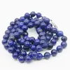 Kedjor 8mm lång runda blå lapis lazuli halsband naturliga sten rep kedja pärlor halskläder kvinnor gåvor smycken gör design legering lås