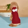 Hondenkleding ademende warme huisdier trui gezellige stijlvolle bowknot decor winterhond/kattenvest zacht gemakkelijk te dragen klein