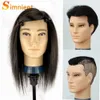 Mannequin -Köpfe Männlicher Modell Kopf 100% synthetischer Faser Haar Schönheit Friseur Praktiker Training Puppenstyling kostenloses Geschenk Q240510