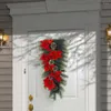 Dekoratif Çiçekler Noel esintili çelenk parlak renkli şenlikli LED Noel Çelenkleri Tatil Evi İçin Zarif Yapraklar