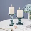 Candlers Nordic Modern Holder Blue Verre Small Geometric European Style Candeleros Mariage Decoration Table ZP50ZT