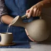 ウォーターボトル陶器コールドケトルジャグセラミックボトルカップセットドリンクウェアコーヒー木製ソーサーアフタヌーンティー
