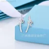 Desginer Tiffanyjewelry Bileklik Yüksek Versiyon T Family Diamond Tudra Düğüm Küpe Kadın Beyaz Bakır Kaplama 18K Gerçek Altın Erik Çiçeği Kulak Düzeri Kişiselleştirilmiş