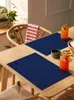 TABLEAU MATS Navy Blue Blue Kitchen Voleille de table Placemat Placemat Placemat Cax 4 / 6PCS Bureau