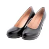 Chaussures habillées Uninnova Femme à talons hauts Pumps noirs carrière de travail véritable glissade en cuir extrale petite taille 32 plus 43 WP078