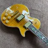 Tiger Flame Electric Guitar con bridge fingerboard incorporato a fiore abalone sintonizzabile -o-matico