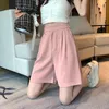 Short féminin 4Colors S-xl Summer pour femmes 2024 Wide jambe haute taille vintage costume féminin Womans (73052)